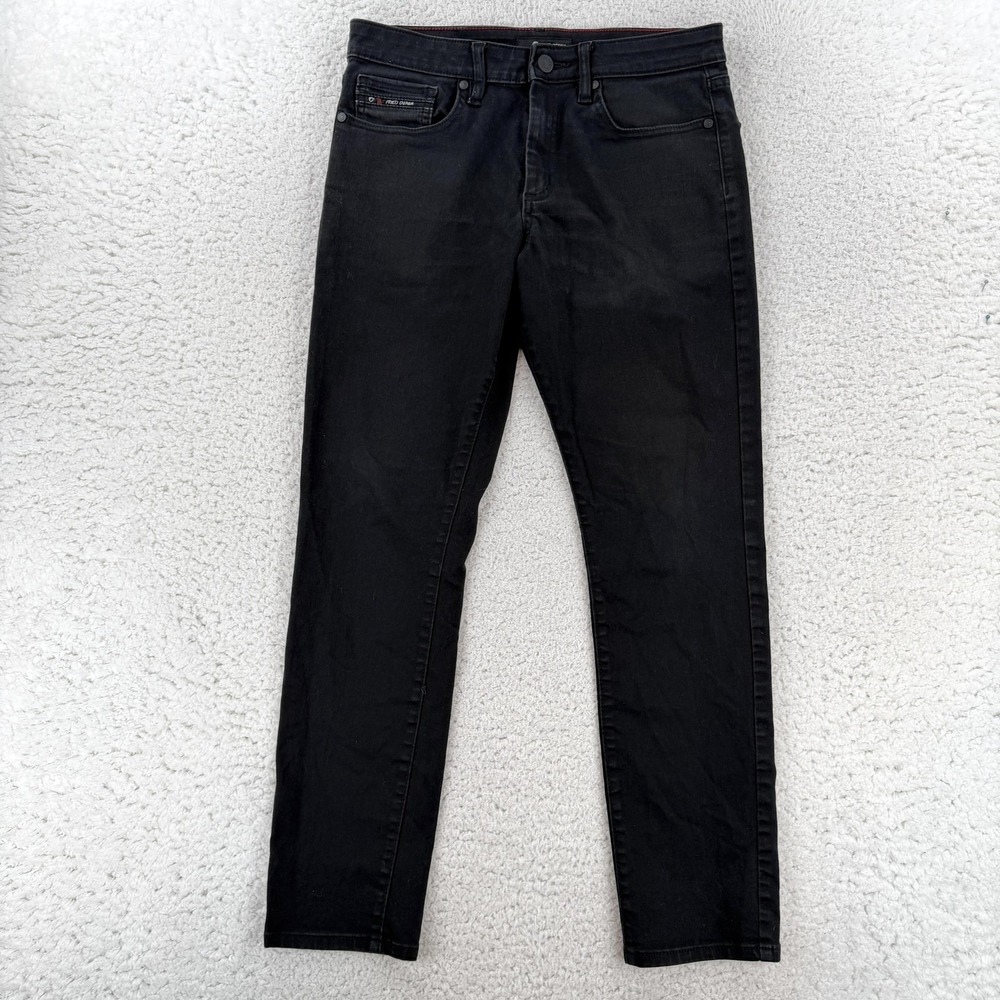 Fried Denim Jeans Mens 32x32 Black Slim Tapered Stretch Denim Pants Casual